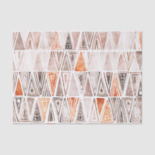 Watercolor Pastel Terracotta Tribal Triangles Tissue Paper