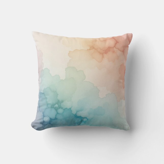 Watercolor Pastel Throw Pillow (Front)