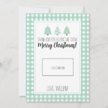 Watercolor Pastel Tree Teacher Christmas Gift Card