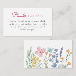 Watercolor Pastel Wildflower Books for Baby Enclosure Card