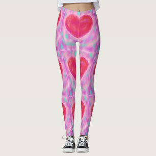 Watercolor pastels with hearts leggings