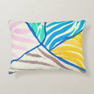 Watercolor patchwork: dirty painting style. decorative cushion
