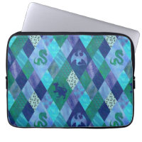 Watercolor Patchwork Dragon in Blue and Green Tape