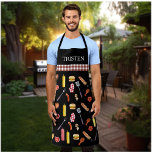 Watercolor Pattern BBQ  Grill Grilling Smoker Apro Apron<br><div class="desc">This design may be personalised by choosing the customise option to add text or make other changes. If this product has the option to transfer the design to another item, please make sure to adjust the design to fit if needed. Contact me at colorflowcreations@gmail.com if you wish to have this...</div>