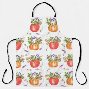 Watercolor pattern from autumn compositions  apron