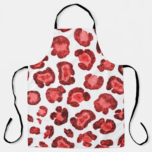 Watercolor pattern illustration leopard skin. Fash Apron (Front)