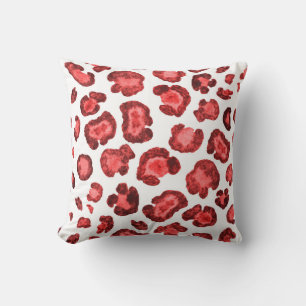 Watercolor pattern illustration leopard skin. Fash Cushion