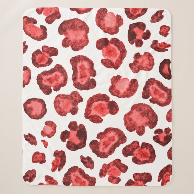 Watercolor pattern illustration leopard skin. Fash Sherpa Blanket (Front)