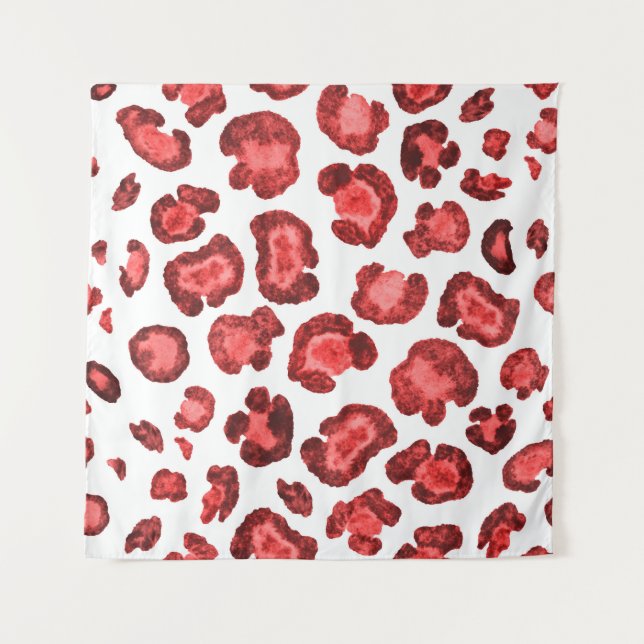 Watercolor pattern illustration leopard skin. Fash Tapestry (Front)