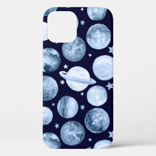 Watercolor pattern illustration of space galaxy wi iPhone 12 case