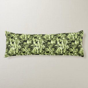 Watercolor Pattern in Green Abstract Contemporary Body Cushion
