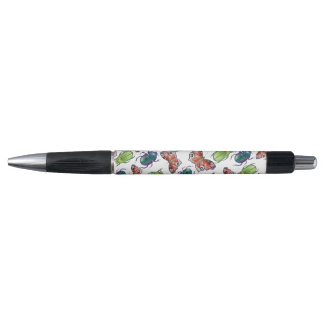 Watercolor pattern of beetles and butterflies (Front)