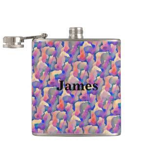 Watercolor Pattern Personalised Flask