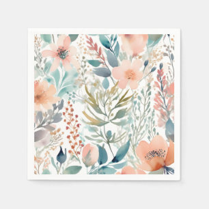 Watercolor Pattern Vintage Floral Napkin