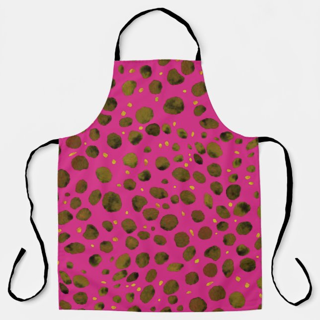 Watercolor Pattern with Abstract Cheetah Skin. Apron (Front)