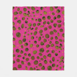 Watercolor Pattern with Abstract Cheetah Skin. Fleece Blanket