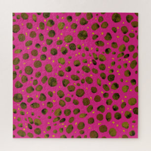 Watercolor Pattern with Abstract Cheetah Skin. Jigsaw Puzzle