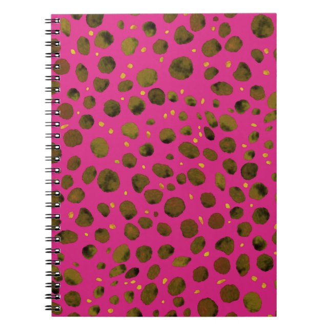 Watercolor Pattern with Abstract Cheetah Skin. Notebook (Front)