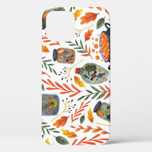 Watercolor Pattern with Autumn Foliage. Case-Mate iPhone Case (Back)