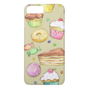 Watercolor pattern with sweets Case-Mate iPhone case