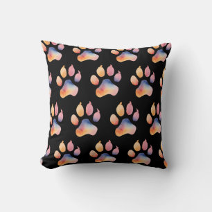 Watercolor Paw Print Background Cushion