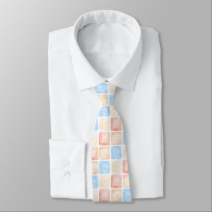 Watercolor Paw Prints & Hearts in Boxes Tie