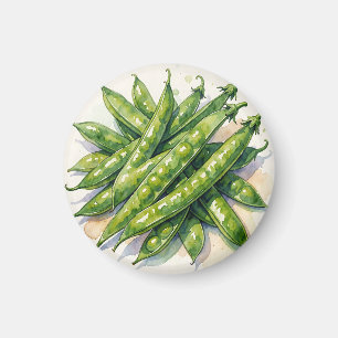 Watercolor Pea Pods Magnet