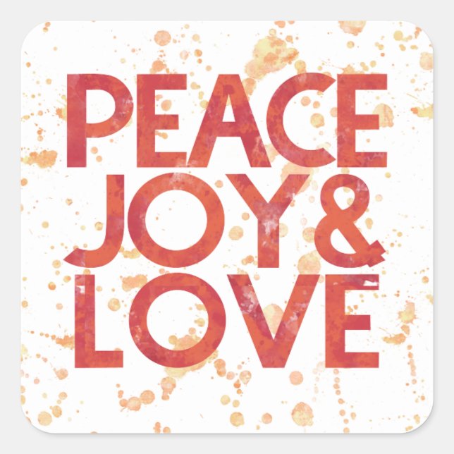 Watercolor Peace Christmas Holiday Envelope Seal (Front)