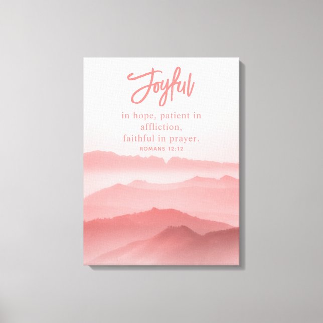 Watercolor Peaceful Landscape Bible Verse Canvas Print (Front)