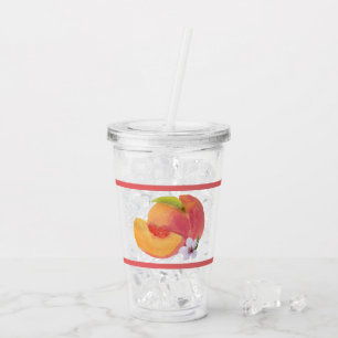 Watercolor Peach Acrylic Tumbler