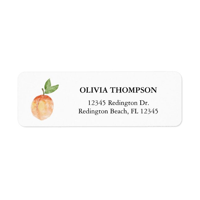 Watercolor Peach Address Labels (Front)