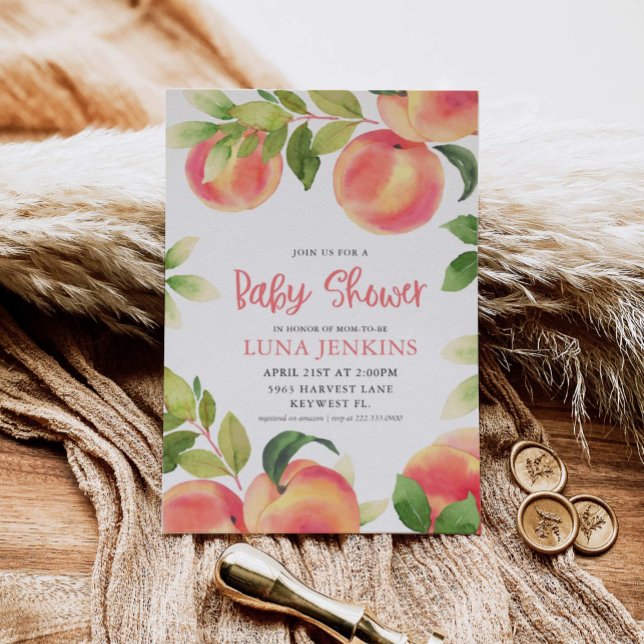 Watercolor Peach Baby Shower Invitation (Creator Uploaded)