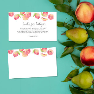 Watercolor peach books for baby ticket enclosure card