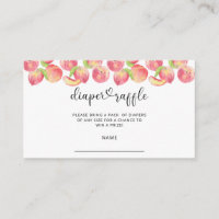 Watercolor peach diaper raffle ticket