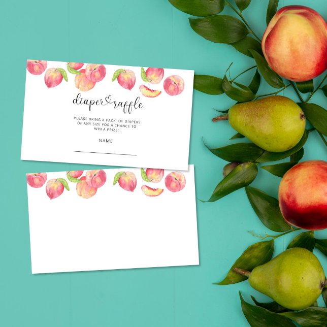 Watercolor peach diaper raffle ticket enclosure card (Creator Uploaded)