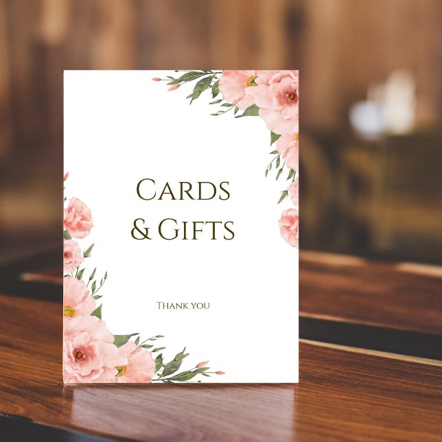 Watercolor Peach Floral Customisable Poster (Creator Uploaded)