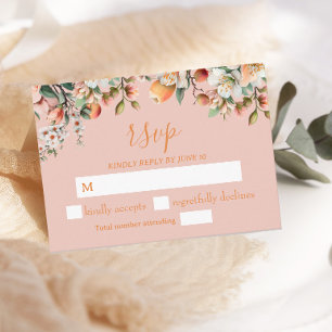 Watercolor Peach Floral RSVP Enclosure Card