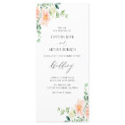 watercolor peach flowers wedding invitation