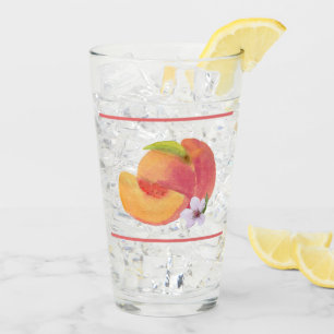 Watercolor Peach Glass Cup