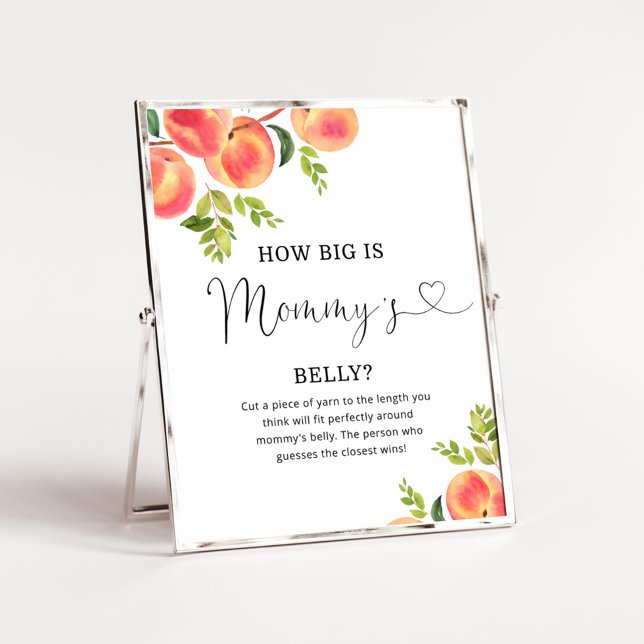 Watercolor peach how big is mummy's belly poster (Creator Uploaded)