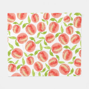 Watercolor Peach Pattern  Fleece Blanket