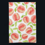 Watercolor Peach Pattern   Tea Towel<br><div class="desc">cute watercolor painted peach pattern</div>