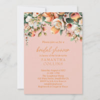 Watercolor Peach Pink Floral Bridal Shower