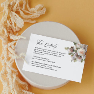 Watercolor Peach pinkWedding information details Enclosure Card