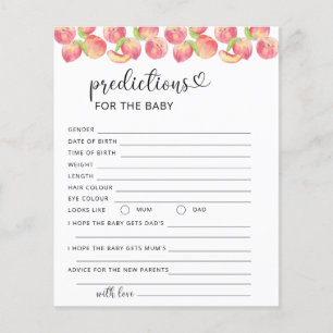 Watercolor peach predictions for baby
