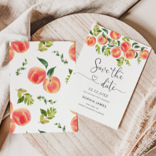 Watercolor peach Save the Date Invitation