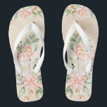 Watercolor Peach White Flowers Elegant Jandals<br><div class="desc">Watercolor Peach White Flowers Elegant Flip Flops. Unique,  beautiful,  stylish design. Easy to be personalised. Matching items are available.</div>