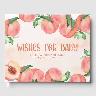 Watercolor Peach Wishes for Baby Guest Book