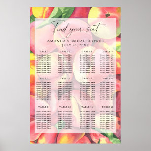 Watercolor peaches seating chart