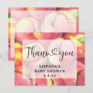 Watercolor peaches - Thank you baby shower Postcard
